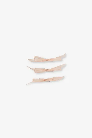 LELET NY Womens Sophie Bow Pack Of Three Silk-Chiffon Clips