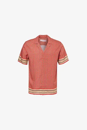 Orlebar Brown Mens Maitan Solmio Graphic-Pattern Woven Shirt