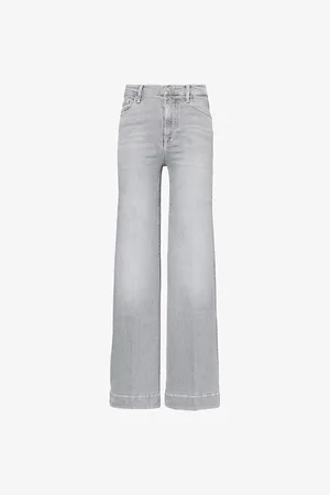 7 for all Mankind Womens Modern Dojo High-Rise Flared-Leg Stretch-Denim Jeans