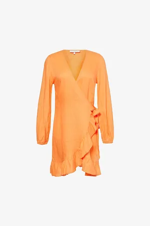 Heidi Klein Womens San Sebastien Wrap Linen Mini Dress