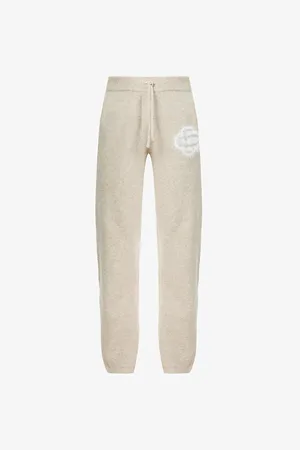 The Couture Club Womens Fluffy-Emblem Straight-Leg Knitted Jogging Bottoms