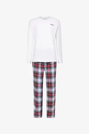 Ralph Lauren Mens Long-Sleeves Check-Print Regular-Fit Cotton-Jersey Pyjamas