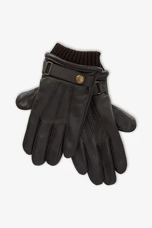 Dents Mens Touch Leather and Wool-Blend Touchscreen Gloves