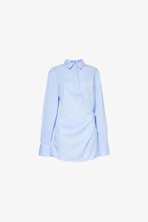 SIR Womens Lori Striped-Print Long-Sleeves Stretch-Cotton Mini Dress