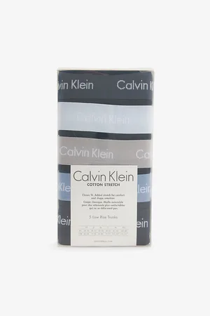 Calvin Klein Mens Branded-Waistband Low-Rise Pack Of Five Stretch-Cotton Trunks