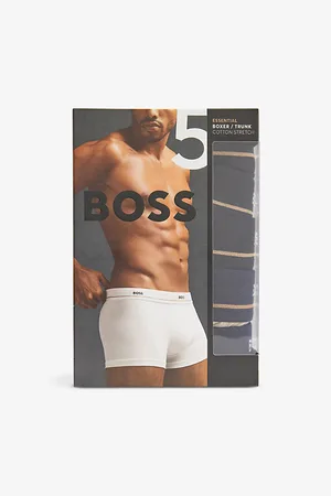 HUGO BOSS Mens Essential Mid-Rise Pack Of Seven Stretch-Cotton Trunks