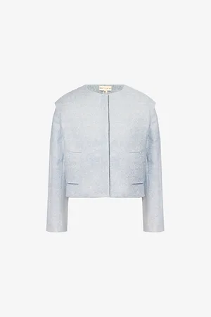 Pretty Lavish Womens Rudy Boxy-Fit Cropped Felted Jacket