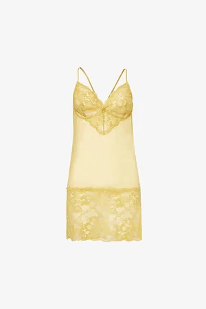 Wacoal Womens Natsuki V-Neck Floral Lace Chemise