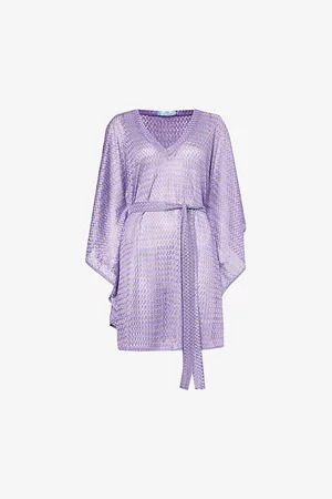 Melissa Odabash Womens Petra V-Neck Metallic-Knit Dress