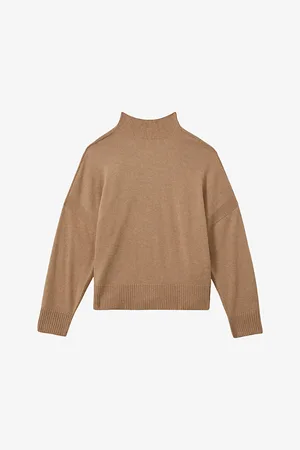 Reiss Womens Alicia Funnel-Neck Relaxed-Fit Wool and Cashmere-Blend Jumper