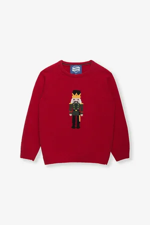 FrenchTrotters Nutcracker Graphic-Intarsia Knitted Jumper 2-11 Years