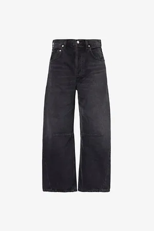 Citizens of Humanity Womens Horseshoe Five-Pockets Wide-Leg High-Rise Regenerative-Denim Jeans