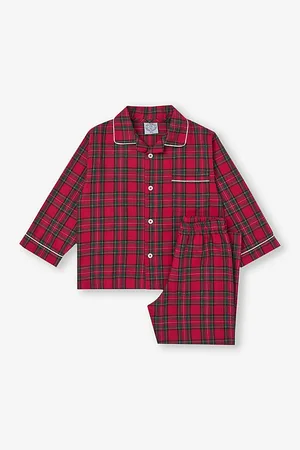 FrenchTrotters Cosy Tartan Brushed-Cotton Pyjama Set 1-11 Years