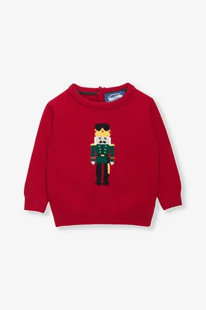 FrenchTrotters Nutcracker Graphic-Intarsia Wool-Blend Jumper 3-24 Months