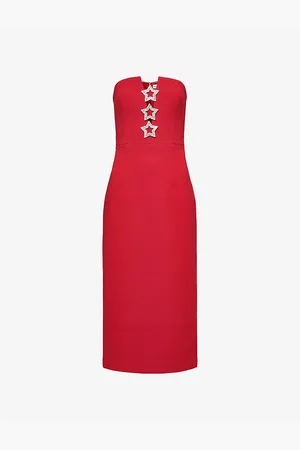 Rebecca Vallance Womens Akari Strapless Woven Midi Dress