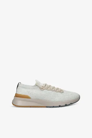 Brunello Cucinelli Mens T-Sole Cotton-Chiné Knit Low-Top Trainers
