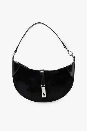 Ralph Lauren Womens Polo Id Small Suede Shoulder Bag