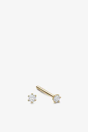 ASTLEY CLARKE Womens Interstellar Diamond and 14ct Yellow-Gold Stud Earrings