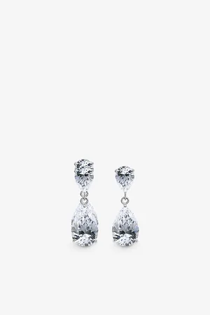 CARAT* London Womens Arabella Sterling- and Cubic Zirconia Drop Earrings