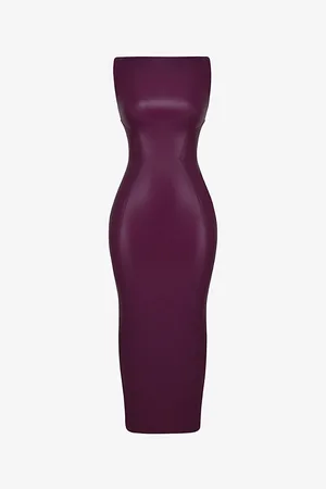House Of Cb Womens Sahara Sleeveless Form-Fitting Faux-Leather Maxi Dress