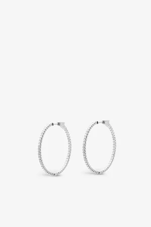 CARAT* London Womens Amaia Medium Sterling- and Cubic-Zirconia Hoop Earrings