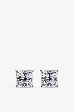 CARAT* London Womens Chester 9ct White-Gold With 0.50ct Cubic Zirconia Stud Earrings