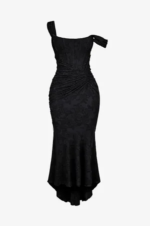 House Of Cb Womens Cesca Floral-Print Corseted Stretch-Woven Maxi Dress
