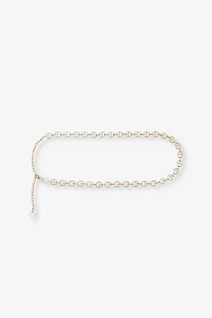 Claudie Pierlot Womens Branded-Monogram Gold-Toned Metal Belt