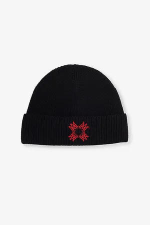 AMIRI Mens Quad Brand-Embroidery Wool Beanie