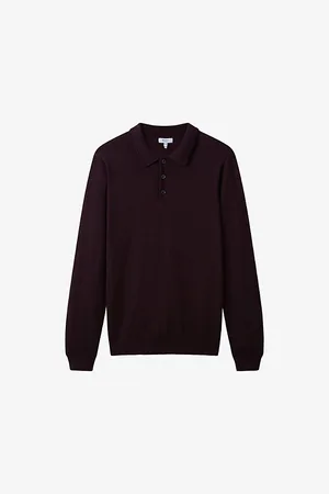 Reiss Mens Trafford Polo-Collar Slim-Fit Wool Jumper