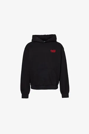 AWAKE NY Mens Coca-Cola x Logo-Embroidery Cotton-Jersey Hoody