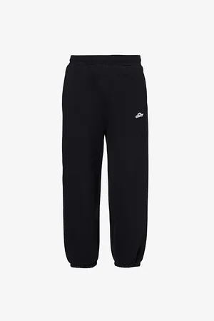 AWAKE NY Mens Crown Logo-Embroidery Wide-Leg Cotton-Jersey Jogging Bottoms