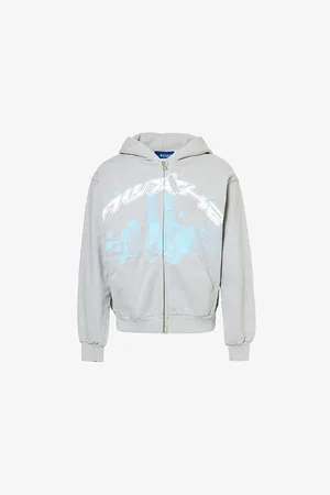 AWAKE NY Mens Skyline Zip-Front Cotton-Jersey Hoody