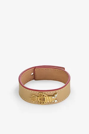 LA Maison Couture Womens Sonia Petroff Lobster 24ct Yellow Gold-Plated Brass ,Swarovski Crystal and Leather Bracelet