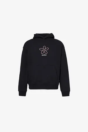 AWAKE NY Mens Flower Stamp Embroidered Cotton-Jersey Hoody