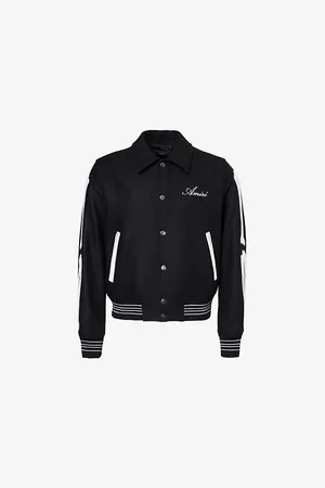 AMIRI Mens Bones Spread-Collar Two-Slip-Pockets Regular-Fit Wool-Blend Jacket