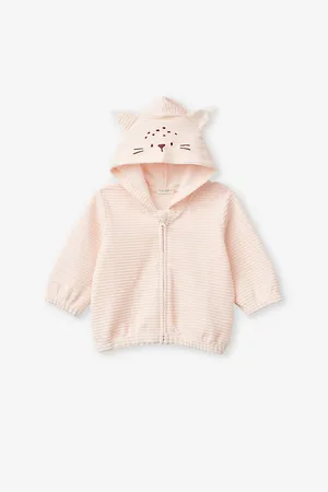 Benetton Embroidered Ear-Design Velour Hoody 1-18 Months