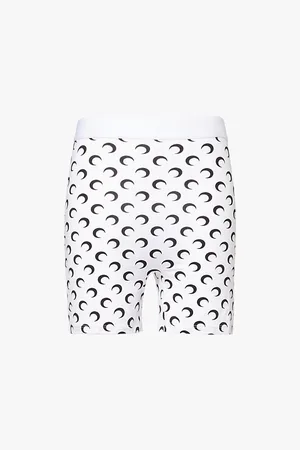Marine Serre Womens Moon-Print High-Rise Stretch-Jersey Shorts