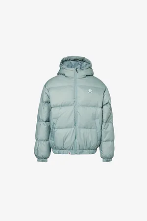 AAPE Mens Logo-Patch Quilted Down-Fill Shell Jacket
