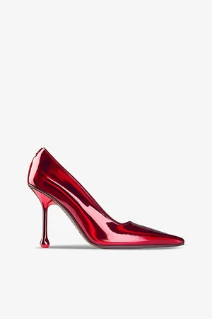 Jimmy Choo Womens Ixia Car-Paint Patent-Leather Heeled Courts