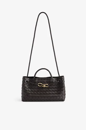 Bottega Veneta Womens Andiamo Long Intrecciato-Weave Leather Clutch