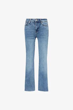 Frame Womens Le Easy Flare Five-Pockets Straight-Leg High-Rise Stretch-Denim Blend Jeans