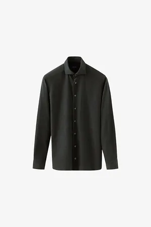 Eton Mens Long-Sleeved Flannel Contemporary-Fit Cotton Shirt