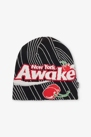 AWAKE NY Mens x Coca Cola Skully Brand-Intarsia Knitted Beanie Hat