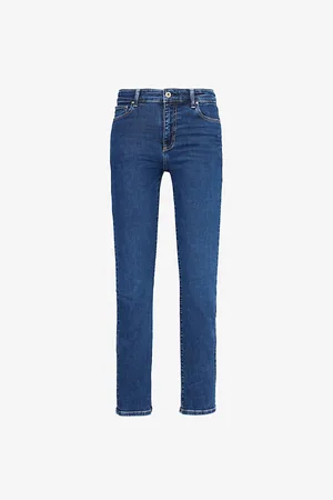 AG Jeans Womens Mari Five-Pockets Straight-Leg High-Rise Stretch-Denim Blend Jeans