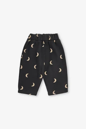 Organic Zoo Moon-Print Wide-Leg Cotton Jogging Bottoms 3 Months - 5 Years