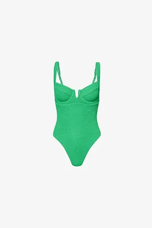 Monday Swimwear Womens Clovelly Crinkle Underwired Seersucker Swimsuit