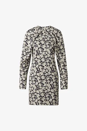 By Malina Womens Evie Graphic-Print Pleat-Neck Satin Mini Dress