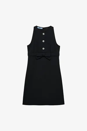 Prada Womens Sablè Compact Woven Mini Dress