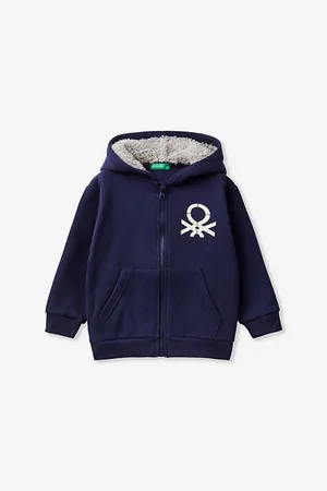 Benetton Logo-Print Zip-Up Cotton-Blend Hoody 18 Months - 6 Years